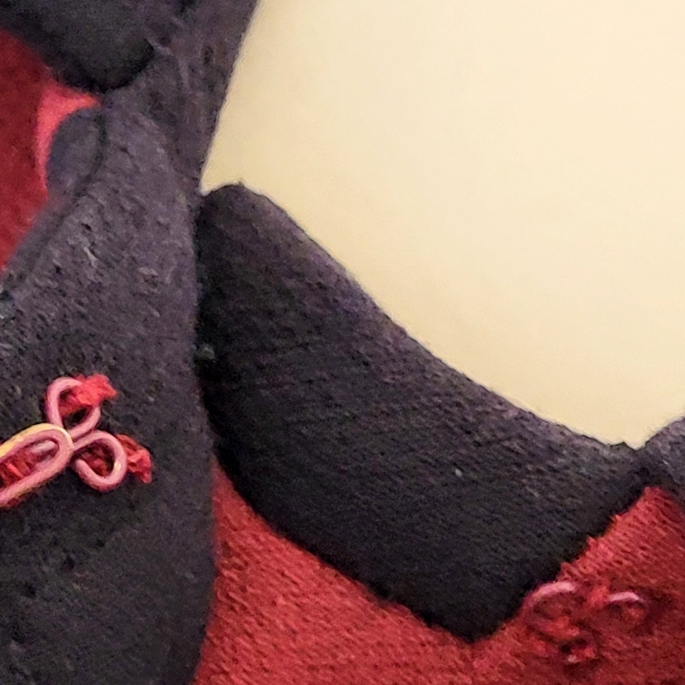 Vintage J. Crew Lady Day Coat Burgandy Wool Blend w/ Navy Trim Buttons Sz 8 EUC - Picture 9 of 16
